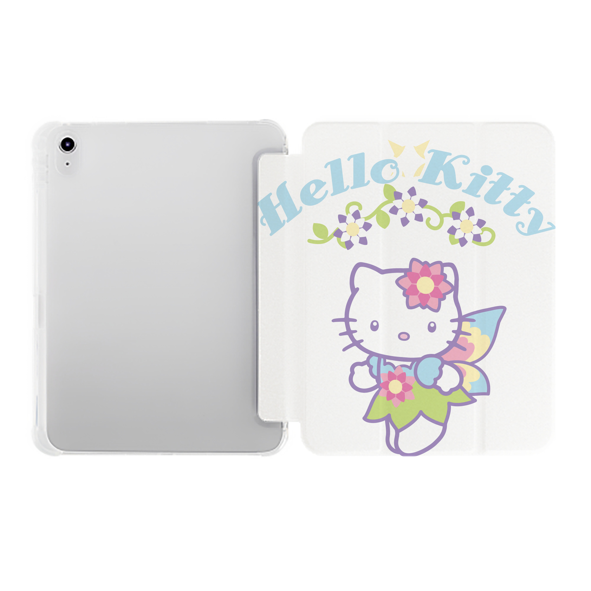 （画像用） Hello Kitty ハローキティ IPad ケース ペン収納付き 三つ折りスタンド PUレザー×シリコン 対応機種9.5/10.5/10.9インチ